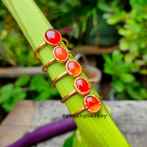 Electroformed Carnelian ring, Chakra Ring  electroplated ring, copper ring, antique ring, gemstone ring, dainty ring, women ring, Gift  her