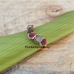 Multi Tourmaline Gemstone Handmade Ring, Stack Ring, Statement Ring, Engagement Ring, Gift for her, Ring For Women, Boho Ring