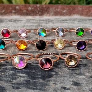 Multi Color Topaz Ring, Electroformed Ring, Statement Ring, Copper Ring, Gemstone Ring, Handmade Ring, Electroplated Jewelry, Gift For Her