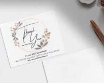 Printable Business Card Thank You Template, Poshmark Seller thank you card; Small Business thank you edit pdf printable, Posh thank you card