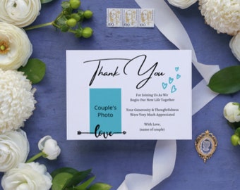 Printable Editable Wedding Thank You Card Template, Wedding Guest thank you card; thank you edit pdf printable, Guest thank you note