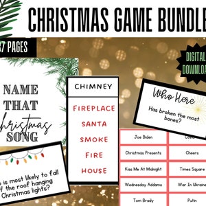 Printable Christmas Games Bundle, Christmas Party Games