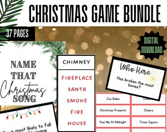 Lot de jeux de Noël à imprimer, jeux de fête des fêtes (téléchargement numérique)