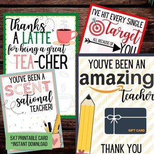 Teacher Appreciation Gift Card Printable|Teacher Thank You Card|Thank You Card Teacher|Teacher Appreciation Card Printable|Thank You Target