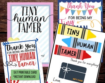 Tiny Human Tamer-cadeaukaarthouder | Waardering door docenten (digitale download)