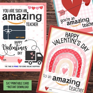Titular de la tarjeta de regalo de San Valentín para maestros/Tarjeta de San Valentín para maestros imprimible/Regalos de San Valentín para maestros/Tarjeta de San Valentín para maestros/Maestro Amazon