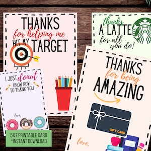 Teacher Appreciation Gift Card Printable|Teacher Thank You Card|Thank You Card Teacher|Teacher Appreciation Card Printable|Teacher Gift Idea