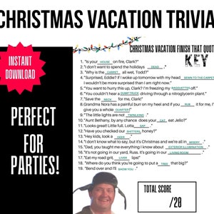 Christmas Vacation Trivia, Christmas Vacation Quotes, Christmas Game ...