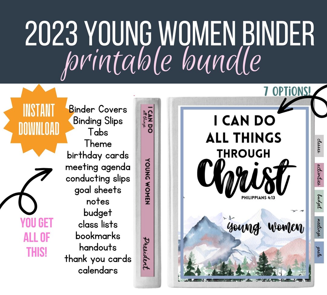 LDS Young Women Binder Kit 2023LDS Themelds Youth - Etsy