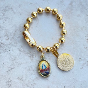 Virgin of Charity Bracelet, Virgin Mary Bracelet, Our Lady of Charity of El Cobre, Catholic Jewelry, Gift for Mom, for Aunt, Grandma gift