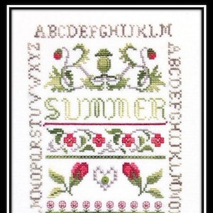 Set of Four Seasons cross stitch Samplers