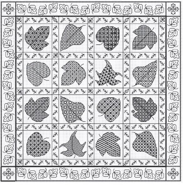 Blackwork Leaves