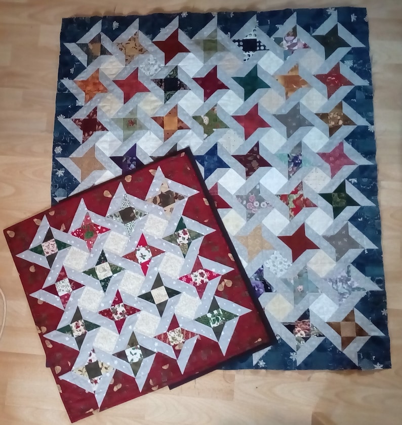 Interlocking Scrappy Star Quilt - Etsy