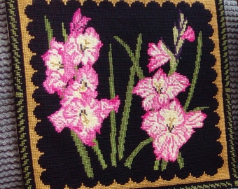 Gobelin Blumenkissen 2 Gladiolen