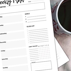 Printable Plannera4 Letter Sizeprint at Home Daily Weekly | Etsy