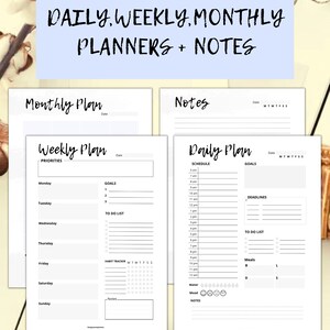 Printable Plannera4 Letter Sizeprint at Home Daily Weekly | Etsy
