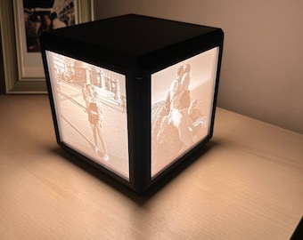 Custom Lithophane Cube | Cube with Lithophanes | 3D Printed