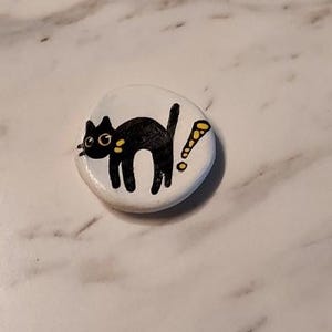 Black Kitty magnet | Hand made clay magnet