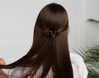 Scrunchie Barrette | Silk Hair Pin | 8 cm | 100% Mulberry Silk 22 Momme