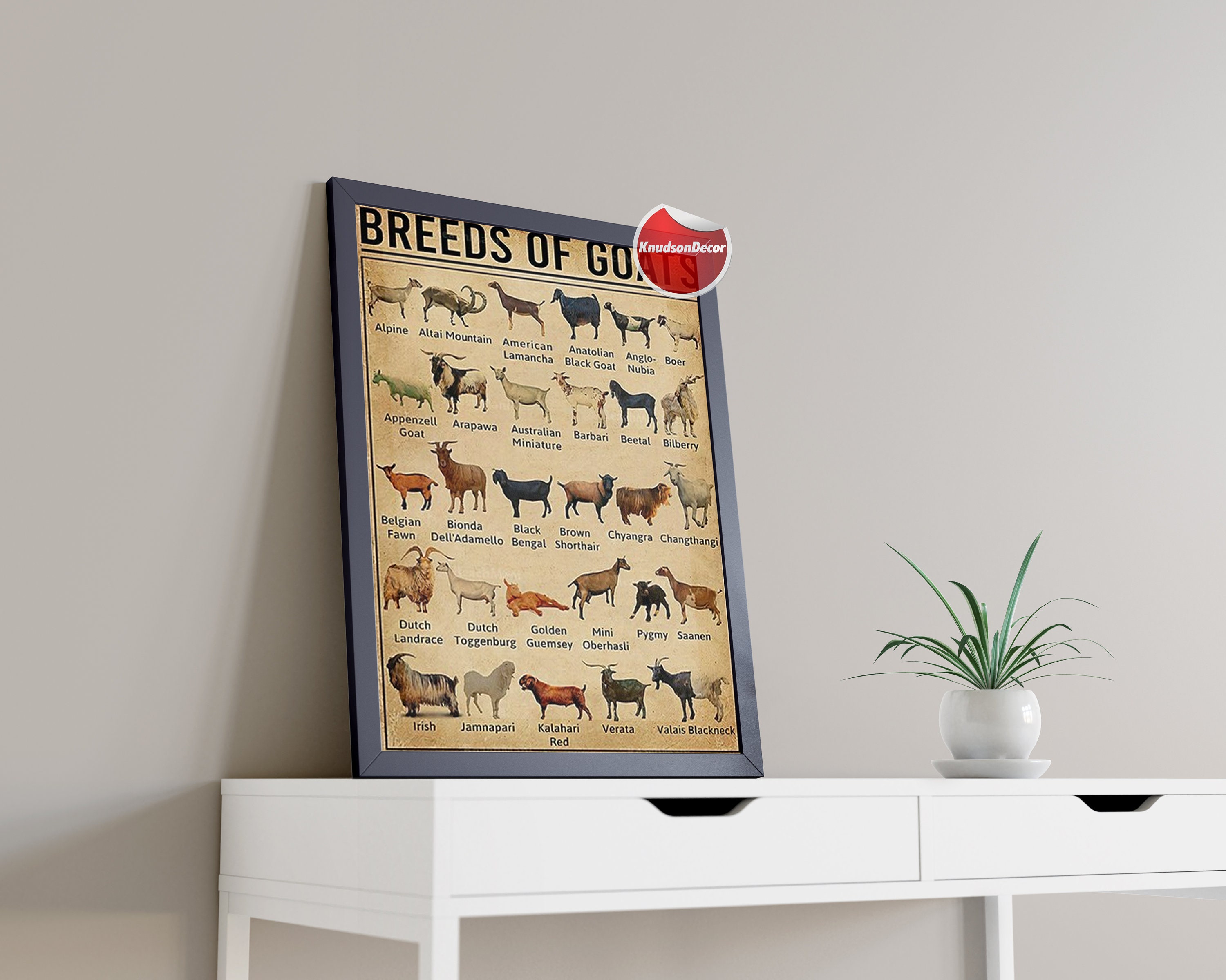 Breeds of Goat Poster Breeds of Goats Canvas Poster Goat Knowledge
