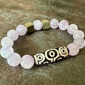Dzi Stone 10 Eyes, Amulet, Natural Gemstones, Dzi Jewelry Beads, Bracelets, Dzi Beads Tibet, Beads, Gemstones, Amethyst, Pyrite, Dzi