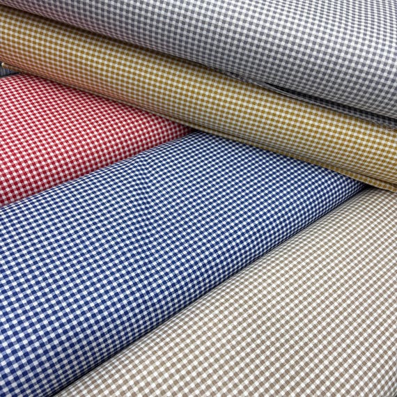 Gingham Canvas Fabric by the Yard – 70" Wide Water Repellent Linen Cotton Blend for Upholstery, Curtains, Tablecloths Rustic Home Decor