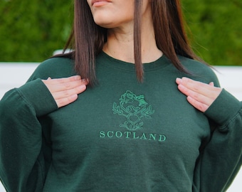 Embroidered Sassenach Sweatshirt: Thistle & Rose Scottish Crewneck