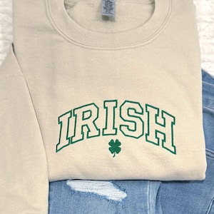 Irish Embroidered Sweatshirt, Shamrock Crewneck, St Patrick’s Day Sweatshirt, Irish Gift, Lucky Clover Pullover