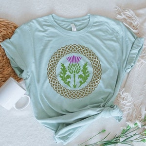 Scottish Thistle T-Shirt | Scotland Travel | Highlands | Outlander | Celtic Knot | Bookish Shirt