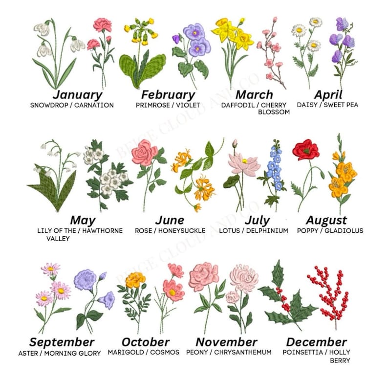 Custom Birth Flower Embroidered Sweatshirt: Personalized Family Keepsake image 7