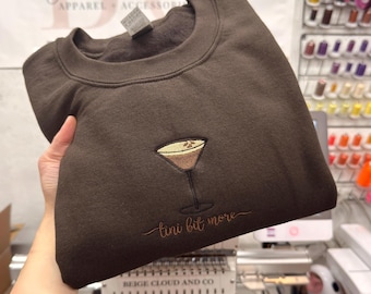 Espresso Martini Embroidered Sweatshirt, Cocktail Lover Crewneck, Girls Trip Sweatshirt, Coffee Cocktail Gift