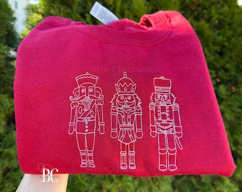 Embroidered Nutcracker Sweatshirt | Christmas Minimalist Crewneck