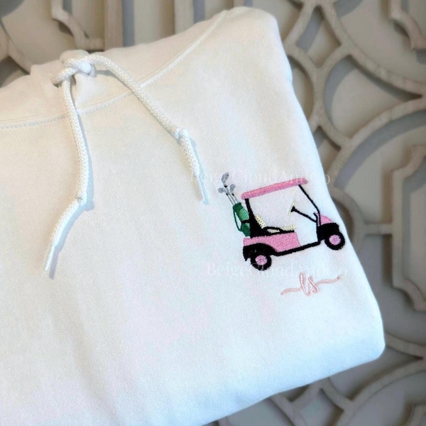 Embroidered Golf Cart Sweatshirt: Custom Golf Monogram Pullover