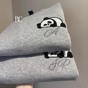Monogram Embroidered Sleeping Panda Sweatshirt: Personalized Loungewear