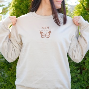 Embroidered Butterfly Angel Numbers Sweatshirt: Intuition, Protection
