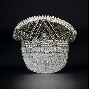 Handmade Women Silver Steampunk Military Hat For Lady Sergeant Bridal Hat Hen Do Hat Festival Captain Birthday