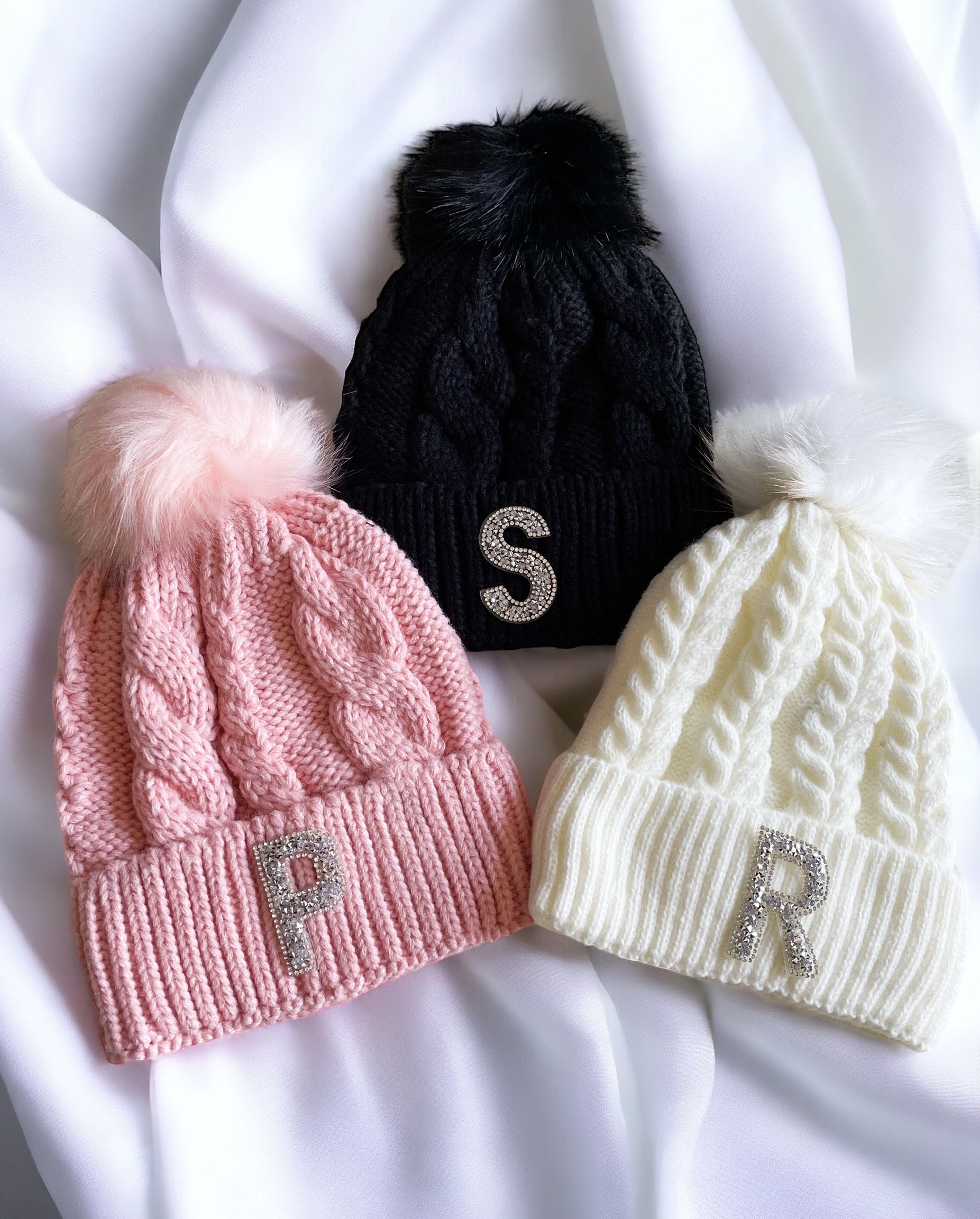 Pink Rhinestone Beanie - Etsy display picture 1
