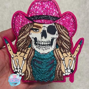 Ambientador de esqueleto de vaquera personalizable. Ambientador de coche de vaquera.