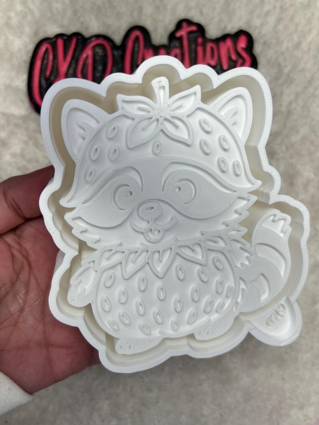 Fall Racoon Freshie Strawberry Raccoon Mold. Cute Raccoon Mold. Silicone Freshie Mold ...