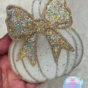 Fall pumpkin with a bow freshie! Fall  freshie. Pumpkin Car freshner.