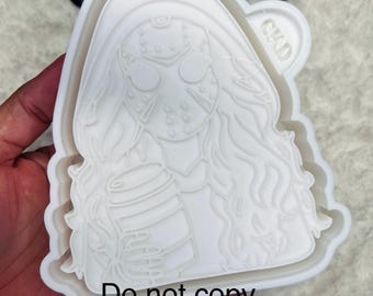 Spooky mask girl freshie mold.  Halloween freshie mold! Spooky girl coffee Freshie mold