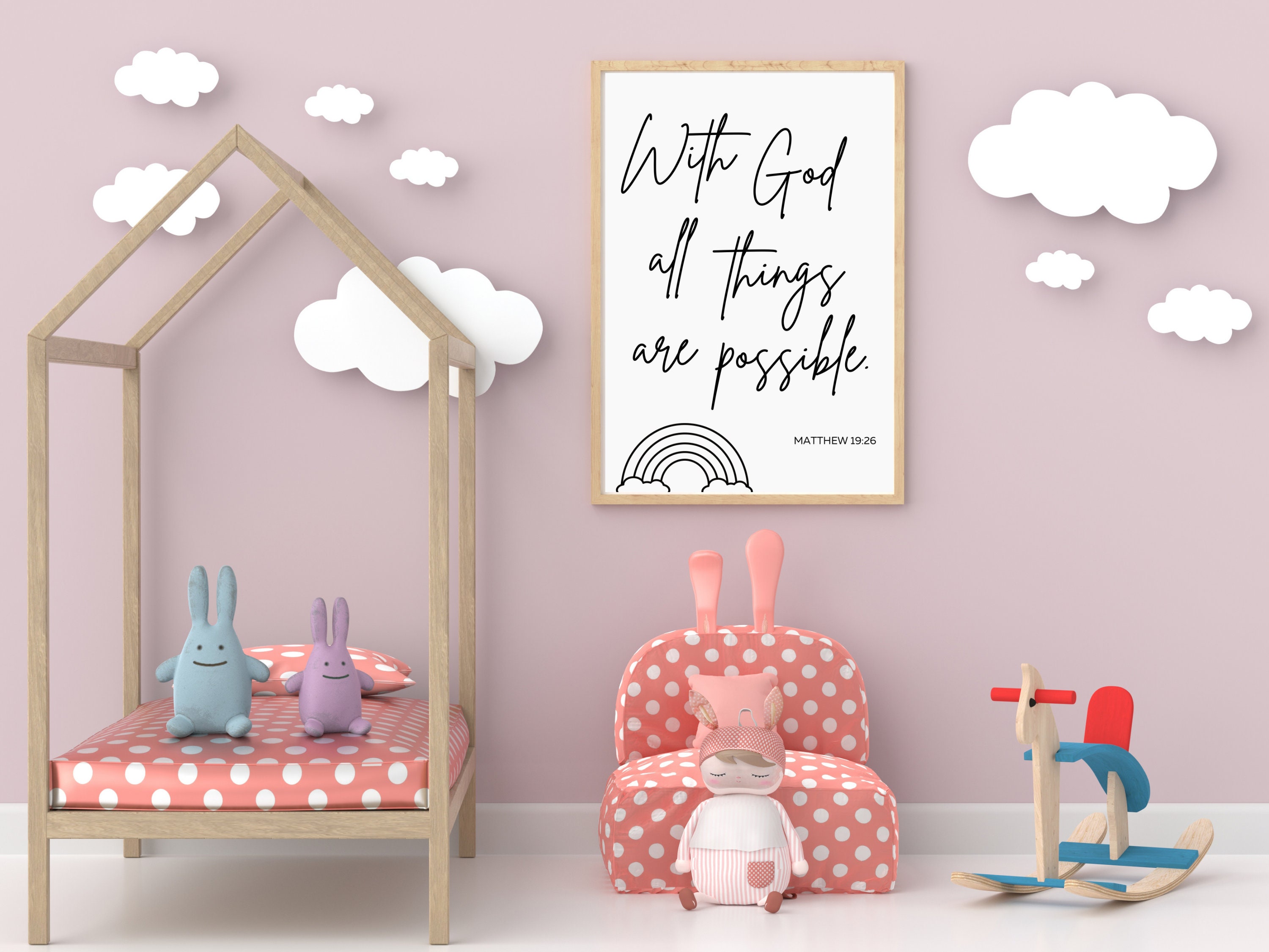 Christian Nursery Decor Kids Bible Verse Wall Art Set of 3 - Etsy