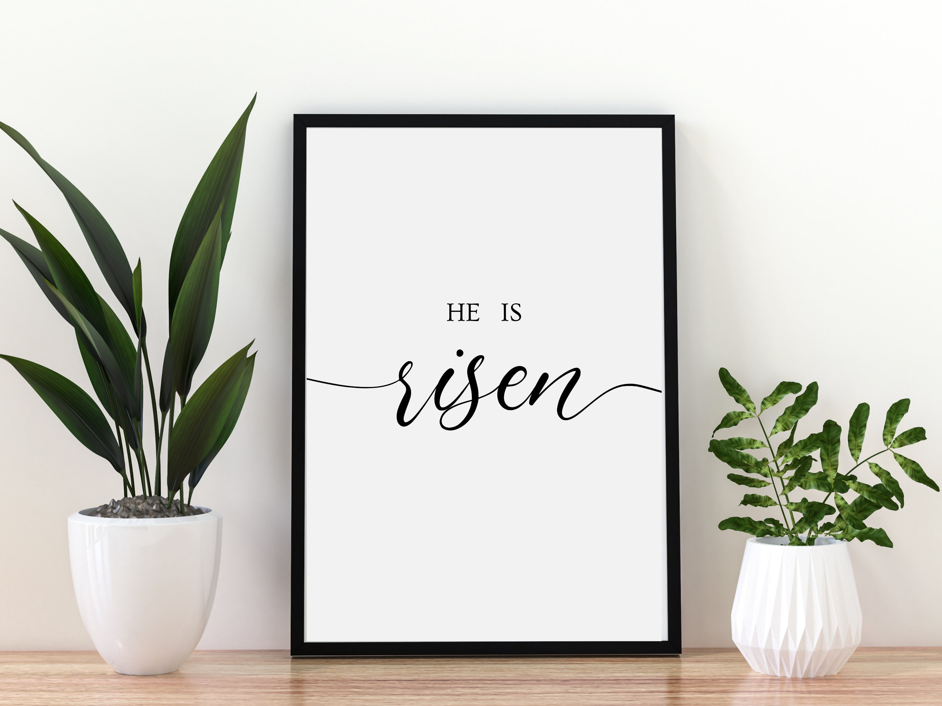 He is Risen Sign | Matthew 28:6 | Bible Verse Wall Art Printable ...