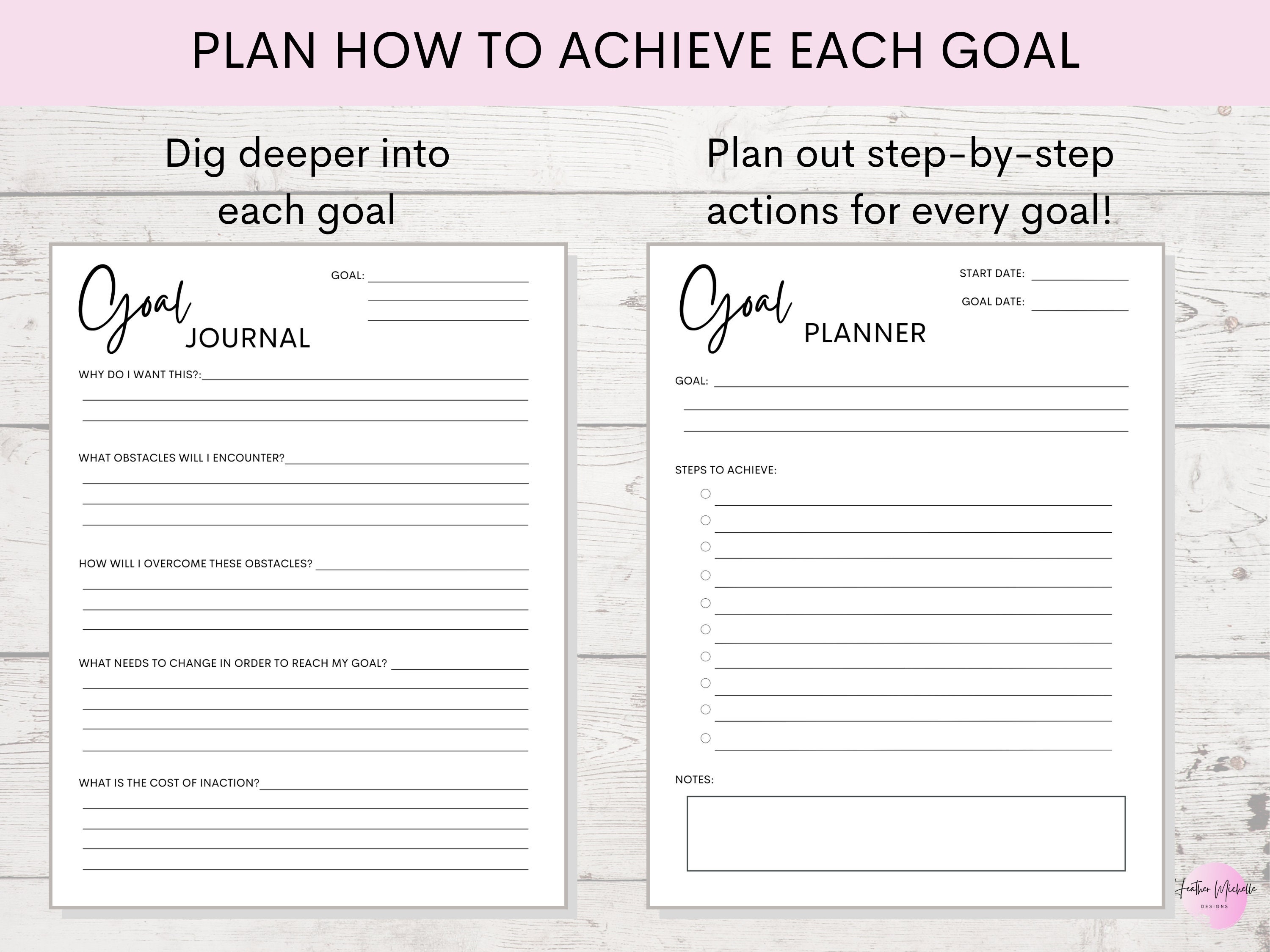 Goal Planner Bundle | Goal Tracker Printable | SMART Goals | Plan & Set ...
