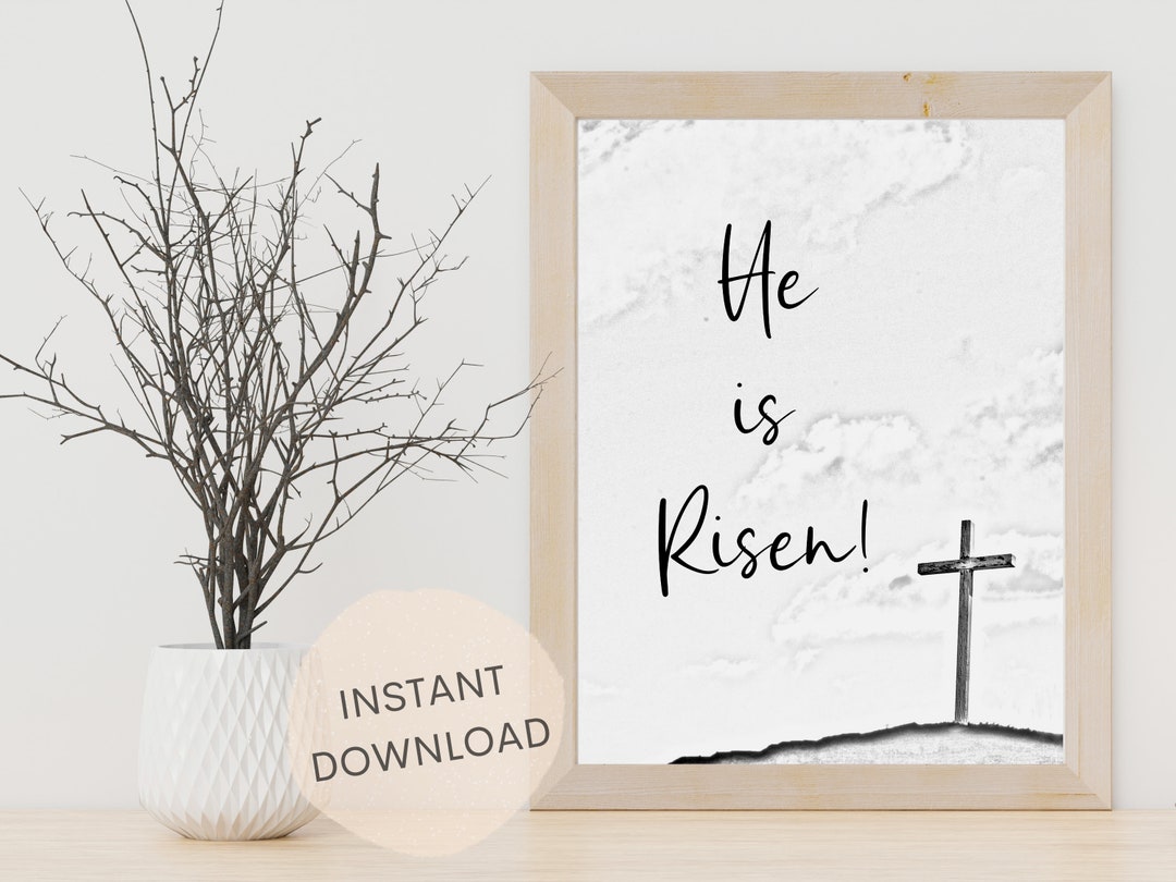 He is Risen Sign | Easter Decor | Bible Verse Wall Decor | Christian ...