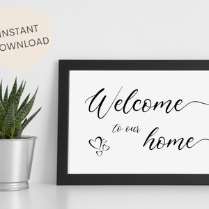 Welcome to Our Home Sign | Wall Art Printable | Entryway Wall Decor | Housewarming Gift | Welcome Sign | INSTANT DOWNLOAD