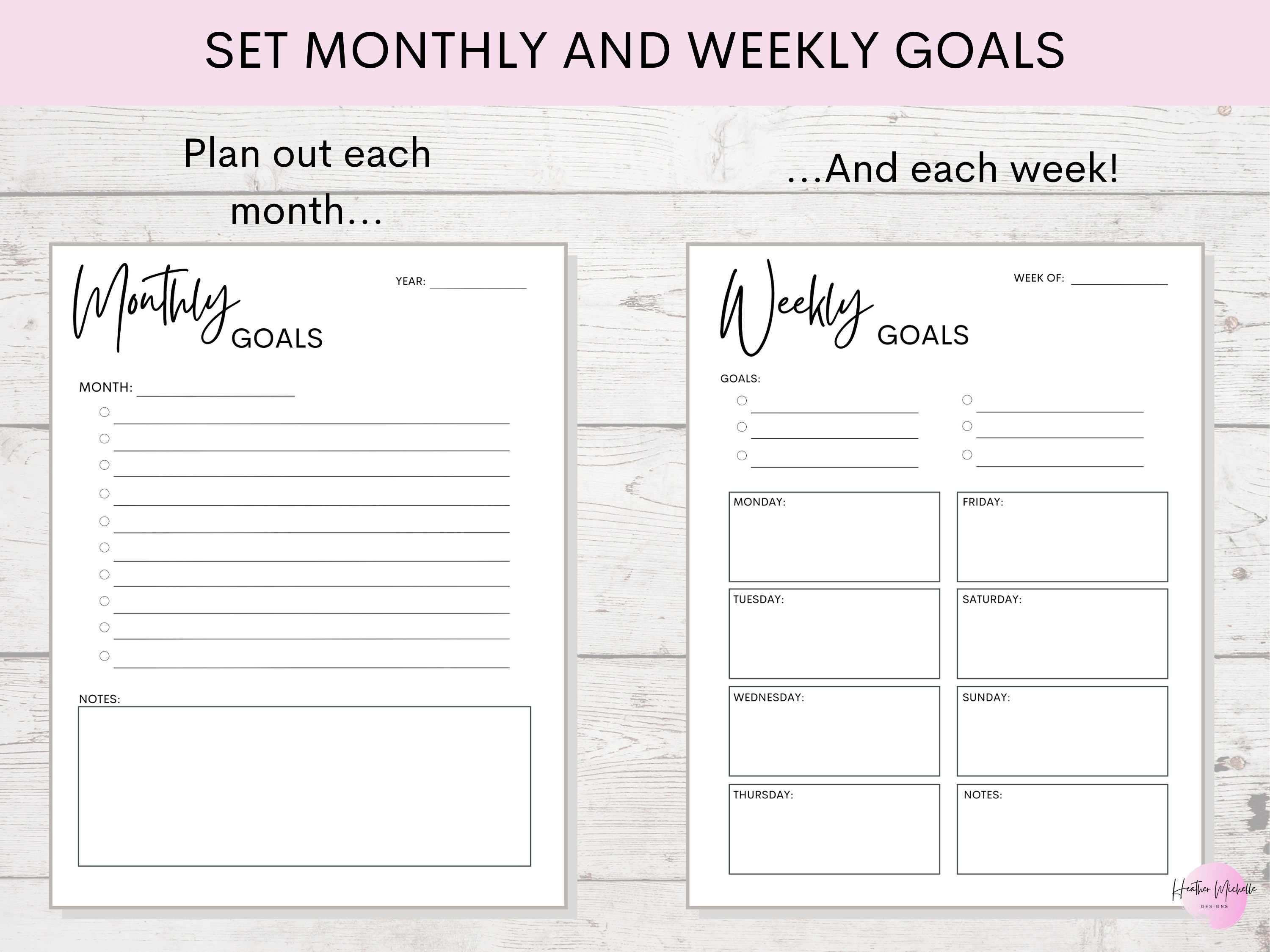 Goal Planner Bundle | Goal Tracker Printable | SMART Goals | Plan & Set ...