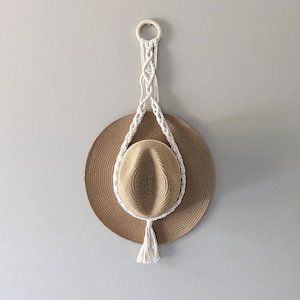 Macrame Hat Hanger - Boho Decor - Macrame Wall Decor - Modern Macrame - Wall Hanging - Farmhouse Decor