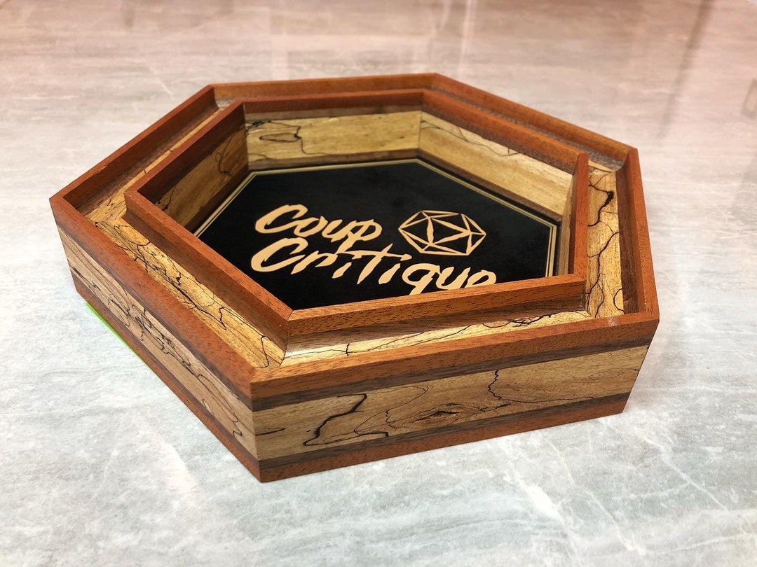 Large Dice Tray Spalted Maple, Walnut & Mahogany Personalized