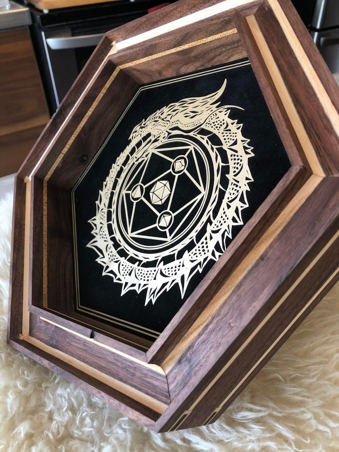 Large Dice Tray Walnut & Maple Personalized Customizable Etsy